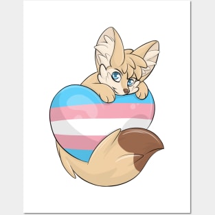 Trans-Flag with a Fennec Fox Posters and Art